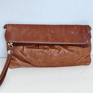 Genuine Leather Made in Italy Brown Clutch